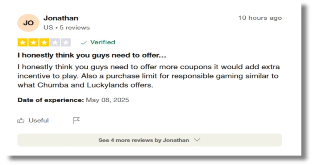 Jonathan Review on Trustpilot