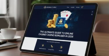 The Ultimate Guide to Online Casino Bonuses in 2026 displayed on a tablet - The Admiral Casino