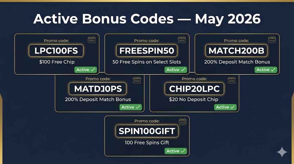 Black Lotus Casino active no deposit bonus codes 2026